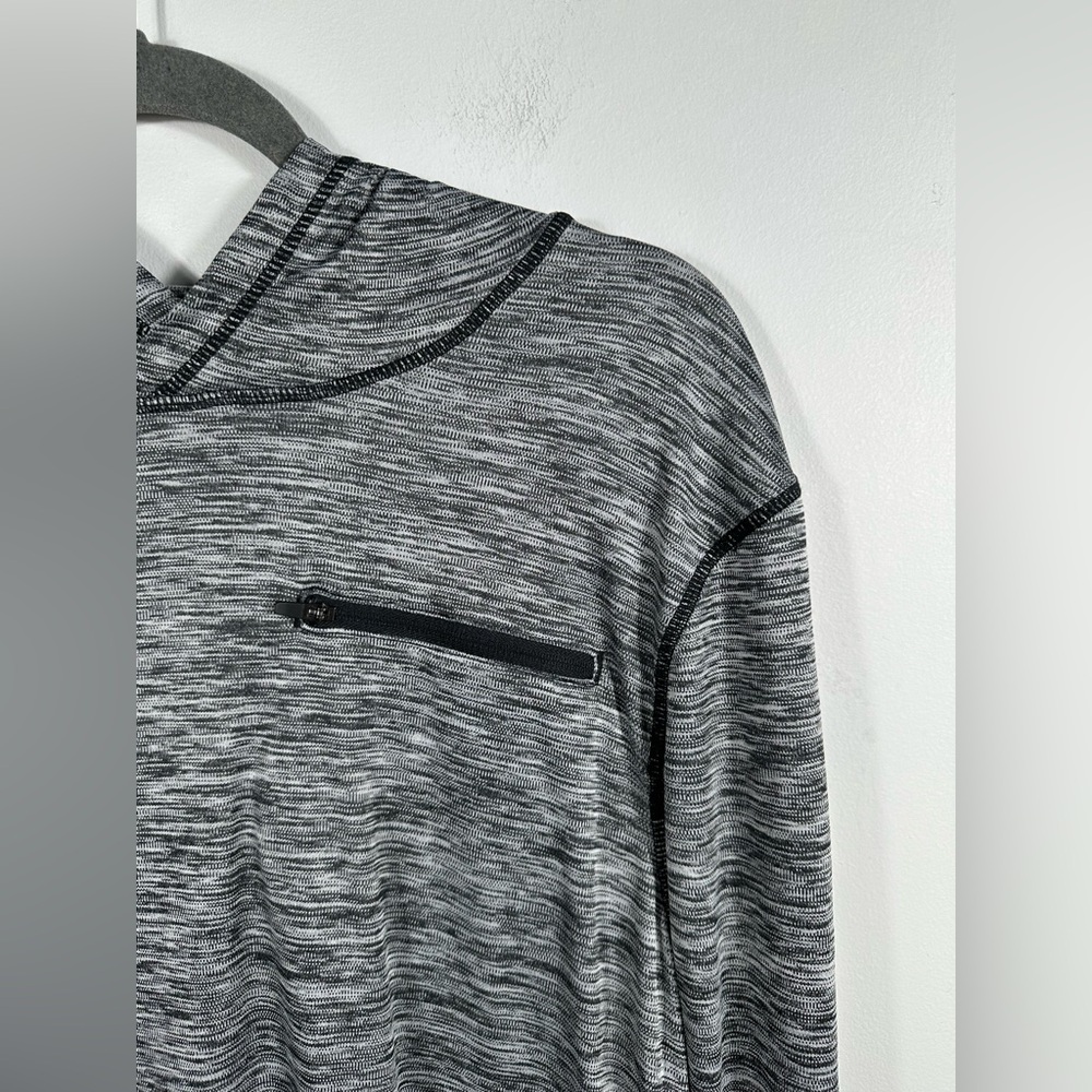 Zella Gray Space Dye Lightweight Hoodie Long Sleeve Activewear Top Size M - Picture 6 of 10